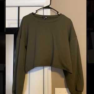 Fashion Nova Army Green Sweatshirt